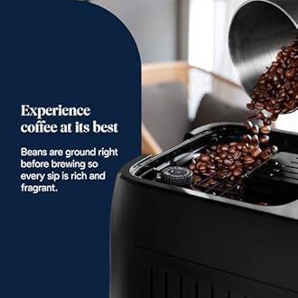 De'Longhi ECAM322.70.SB Magnifica Plus Automatic Coffee Machine with LatteCrema Hot, Bean to Cup Espresso Machine with 18 One-Touch Recipes, Full-Touch Control Panel, 1450W, Silver/Black