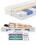 AM Qualitätsmatratzen - Matelas en Latex Premium 180x200cm Moelleux - 1000 Ressorts - Matelas à Ressorts ensachés 180x200 - Matelas avec revêtement en Latex de 4cm - 24cm Hauteur - qualité Allemande
