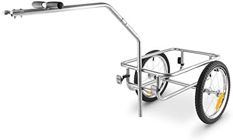 DuraMaxx Bigbig Box Bicycle Trailer Wagon Sturdy Steel Removable Foldable Box Attachable (40l, 40kg Load, Easy Transport) Silver