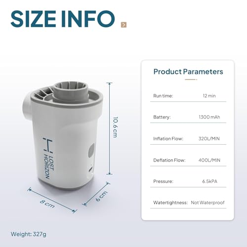 LOSTHORIZON Air Pump for Inflating and Deflating