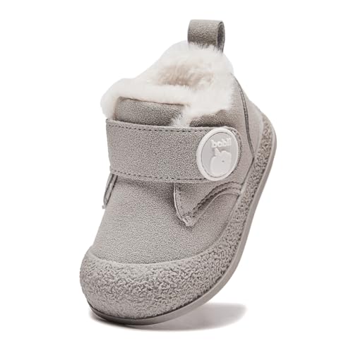 Best Winter Boots for 15 Month Old: Cozy & Safe 13 Baby Winter Snow Boots for Toddlers 1-3 Years Anti-Slip Outdoor Booties with Plush Faux Fur Lining, Lightweight & Warm for Boys & Girls(511-Grey-20,12-15months)