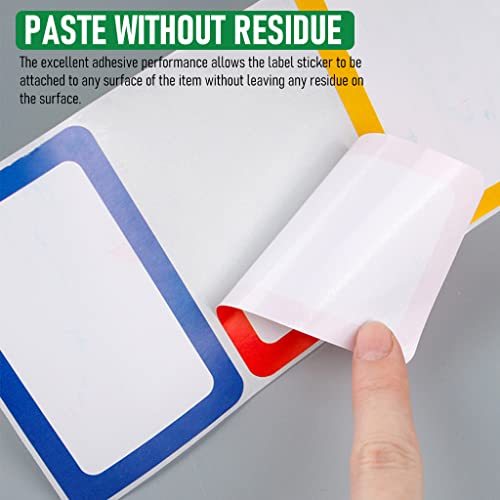 Image of Climberty 300 Sheet Colored Label Stickers, 4 Colors Name Tag Sticker, 3.5 inchx2.3 inch Self Adhesive Tags for Office, School, Classroom, Meeting, Kindergarten, Parties, Warehouses, Clothes and Mailing