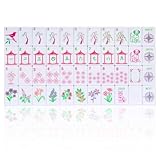 GUSTARIA Large Mahjong Set, American Mahjong Game Set with 160 Tiles (1.41’’), 4 Racks & Thickened White Carrying Bag and Accessories, Portable Travel Mahjong Tiles Set