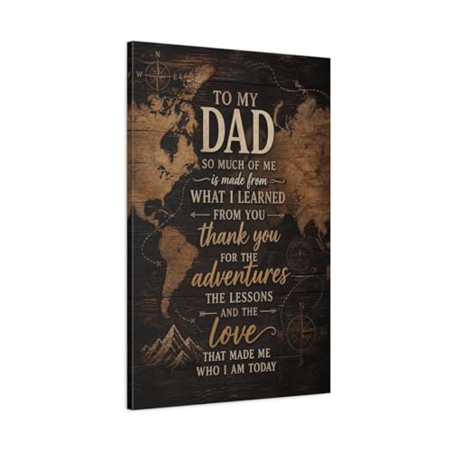 Tableau vertical Father's Message décoration murale salon canapé 24x36 inch