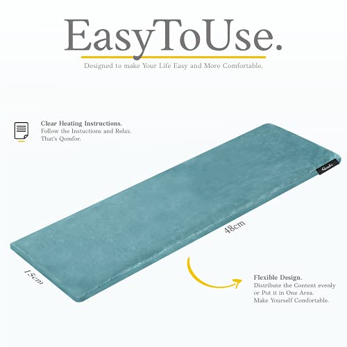 Qomfor Microwave Heating Pad - Large Heat Pack Microwavable - Heated Neck Wrap for Neck and Shoulders, Pain Relief - Reusable Lavender Heating Pad Microwavable - Green/Blue