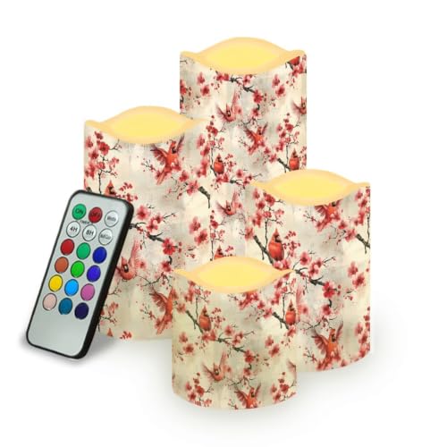 Image of Cardinal Flameless Battery Operated Candles Set of 4 | Flameless Candles with Remote Flickering LED Candles with Timer for Living Room Decorations
