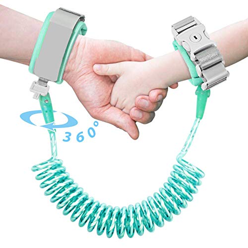 Aminery Anti Lost Wrist Link, Kid Leash Harness with Induction Lock, Safety Wrist Leash for Toddlers, Babies & Kids, Wrist Traction Rope for Shopping & Travel,Aminery Locks Child Towing Rope