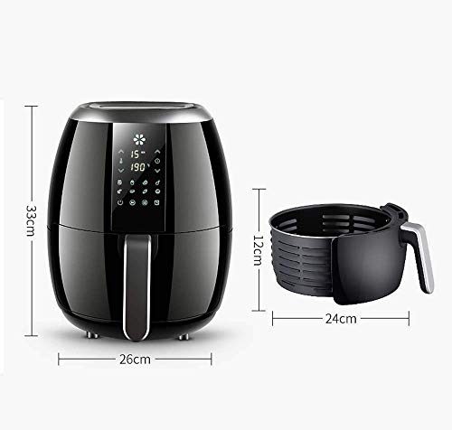 Trockenfritteuse Multifunktions-Kunststoff-Luftfritteuse LCD Vollautomatisch Nichtraucher 360 ° Heißluft-Hochgeschwindigkeitszyklus Gesunde Fritteuse Geeignet zum Grillen Braten Backen Dessert 1270W – Bild 5