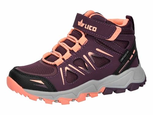Lico Allen High VS Trekkingsstiefel, Bordeaux/Pink, 35 EU