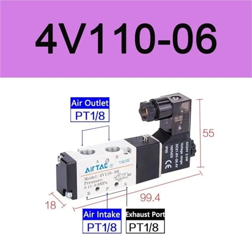 Électrovanne 4V210-08 commande pneumatique stable 24V DC - 3