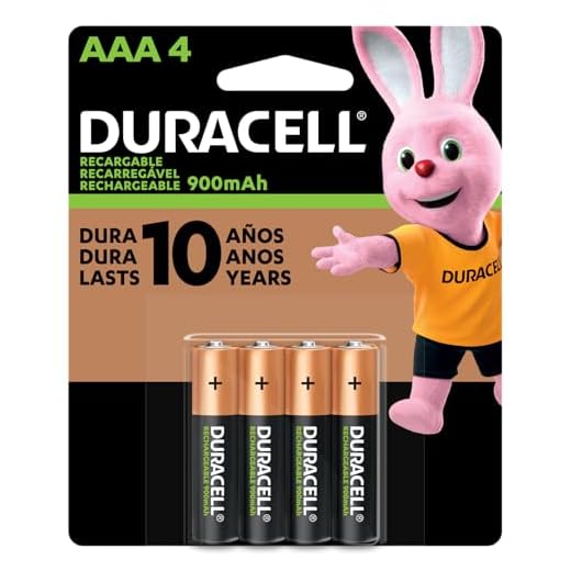 Pilha Recarregável AAA Palito DURACELL Com 4 Unidades