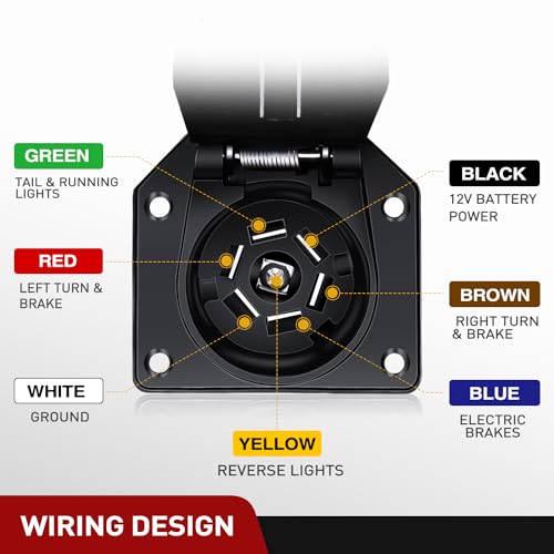 Image of Nilight 7 Way Trailer Plug Extension Cord 8 Feet (Pack of 5)