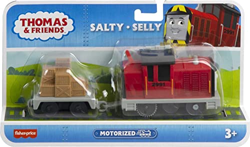 Thomas & Friends Motorized Toy Train Salty Battery-Powered Engine with Cargo Car for Pretend Play​ Preschool Kids Ages 3+ Years - Thumbnail 6