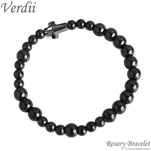 Bracelet Catholic Rosary Edition 99.9% Pure Titanium Swarovski Cross Pendant Verdii 1148B (19) #TOP1