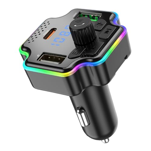Transmisor FM del coche - Reproductor de música FM inalámbrico y cargador - Reproductor USB MP3 | para Llamadas Manos Libres en Vehículos Coche Camión SUV RV Durante Conducción Viajes y Diario