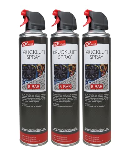 SDV Chemie Druckluftspray 3x 600ml Air Duster Druckluftreiniger
