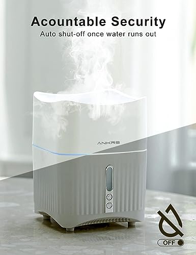 Ankrs Essential Oil Diffusers, 500Ml Jellyfish Mist Ring Aromatherapy Oil Diffuser With 7 Colors Led Lights & 2 Spray Modes, Waterless Auto-Off Cool Mist Humidifiers For Bedroom Large Room Home Office #TOP3