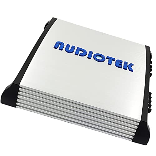 Audiotek At1800S 2 Channel Stereo Car Amplifier - 1800 Watts, 2 Ohm Stable, Led Indicator, Full Range, Bass Knob Included, Great For Speakers And Subwoofers With 4 Ga Amp Kit Blue Bundle #TOP1