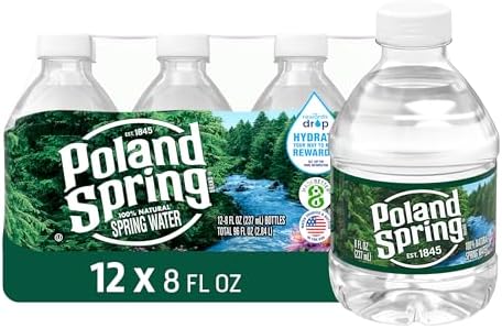 Poland Spring 100% Natural Spring Water, 8 ounces, 12 pack