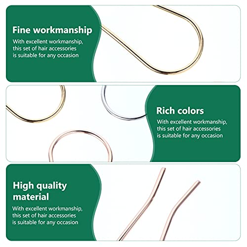Lurrose 3 peças de grampos de cabelo em forma de U, garfos de cabelo em forma de U, grampos de cabel