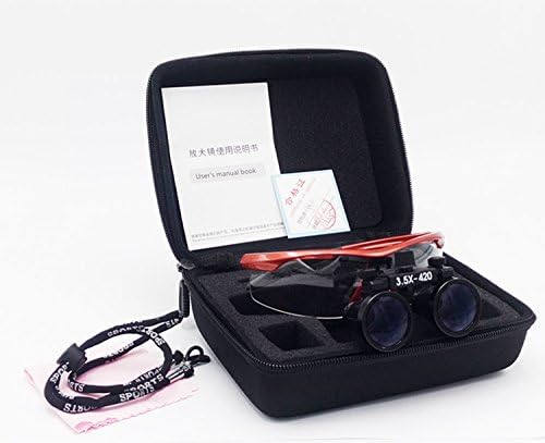 Miniatura 3 de NSKI Marco plástico de vidrio óptico de las lupas binocular DY-102 de 3.5X420m m con el antivaho rojo.