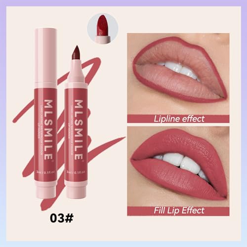 Lip Stain Marker Pen, 1pcs Moisturising Lip Colour Liquid Lip Liner, Matte Colour Appearance, Long Lasting Waterproof Smudgeproof Natural Effect, Precise Chisel Tip Smooth, Women's Makeup Gift (03) - Image 3