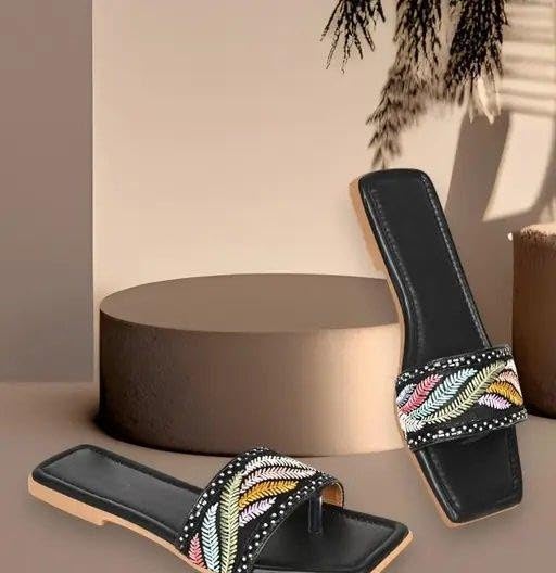 Image of Rehan Traders Stylish Women Pvc Flat Slim Sandals| Comfortable, Lightweight, Anti Slip|SL 26