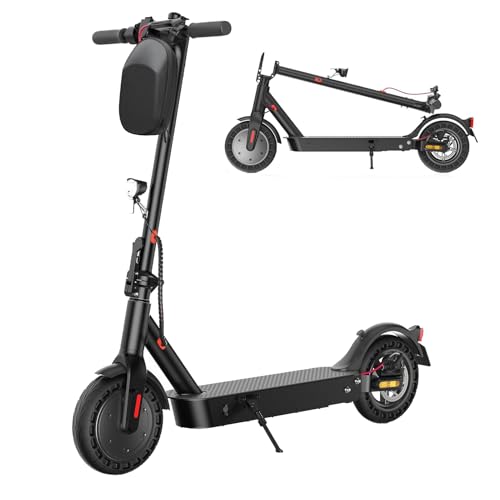 E Scooter mit Straßenzulassung, 10/8.5 Zoll Elektroroller 500W Peak, Max 45/30km Reichweite, Doppelbremse&Stoßdämpfung, APP-Verbindung, 3s Klappbar LED-Licht & Reflektoren E Roller für Erwachsene
