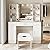 Vabches Makeup Vanity Table with Lighted Mirror & Power Strip, Large Vanity Set Vanity Desk with Lots Storage, 3 Lighting Modes, Brightness Adjustable, 45.2in(L)