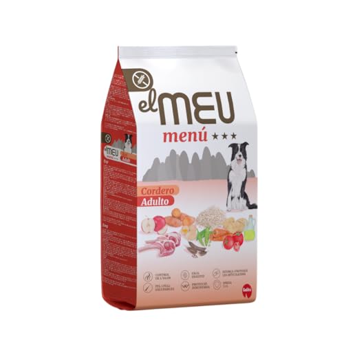 El MEU Menú Pienso Cordero para Adultos con Arroz (15kg) - Hipoalergénico, Alta Digestibilidad, Croqueta Cómoda