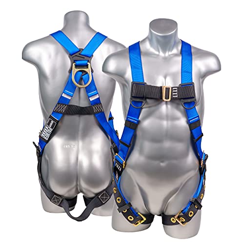 Image of Construction Harness 5 Point Adjustment, Back D-Ring, Grommet Legs, Multiple Styles I OSHA ANSI Compliant