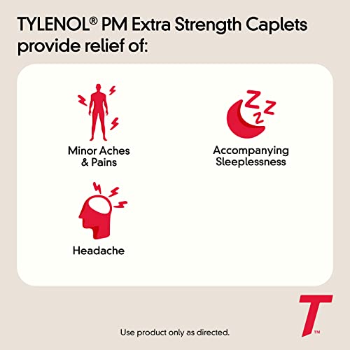 image for Tylenol PM Extra Strength Nighttime Pain Reliever & Sleep Aid Caplets,