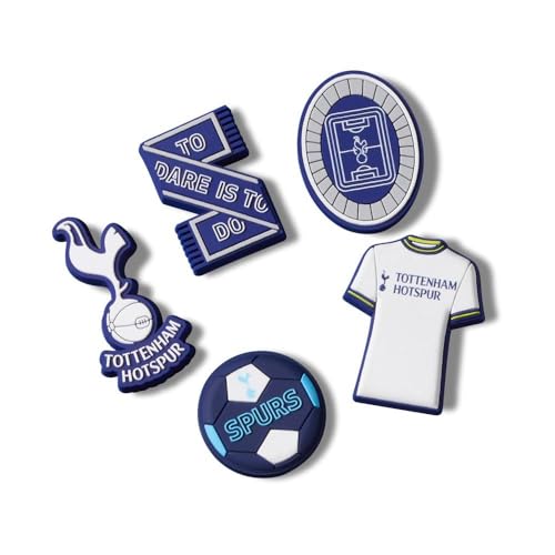 Crocs Unisexs Jibbitz Shoe Football Club Multi Pack Soccer Charms Tottenham 5 Pack