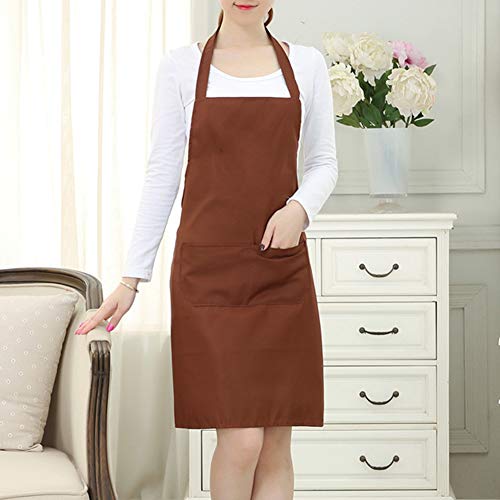 AkoMatial Solid Color Polyester Oil-Resistant Protective Apron for Restaurant Home Kitchen Cooking
