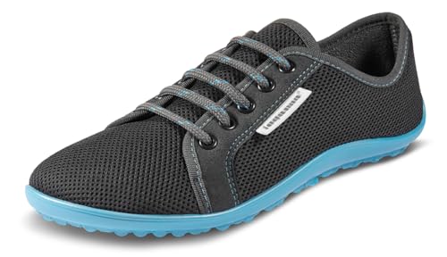 L E G U A N O - AKTIV - extra atmungsaktiver Herren und Damen Allround Barfußschuh/Sneaker aus leichtem Mesh Material (Anthrazit, EU Schuhgrößensystem, Erwachsene, Numerisch, M, 43)
