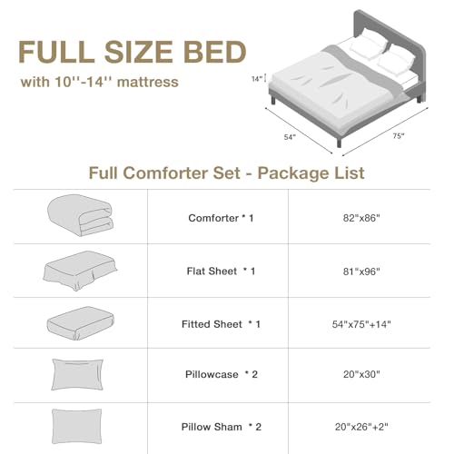 Image of HYMOKEGE Rose Gold /Light Grey Full Size Comforter Sets Seersucker 7 Pieces, All Season Luxury Bed in a Bag for Bedroom, Bedding Set with Comforter, Sheets, Pillowcases & Shams