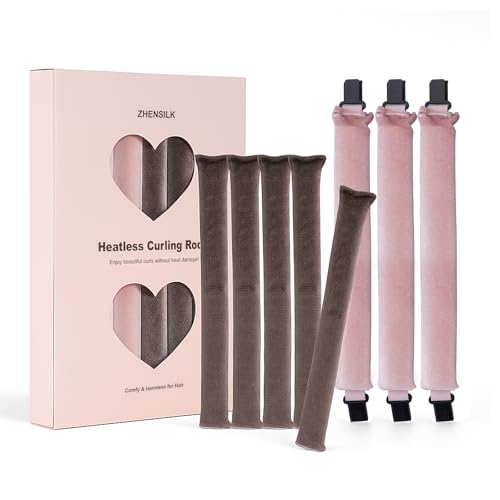 Heatless Curls Overnight Rods Set – 8PCS Flexible Heatless Curling Rods for Long & Short Hair,...