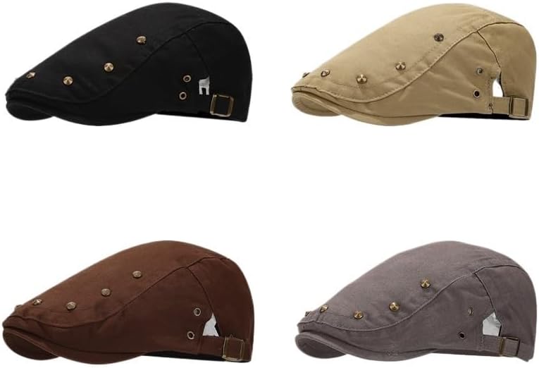 Outdoor Retro Rivet Hat Sun Protection Beret Duckbill Cap