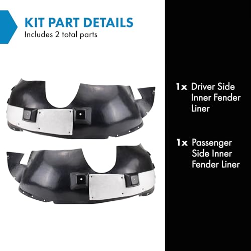 Image of TRQ Inner Fender Liner Set Compatible with 2014-2017 GMC Terrain GM1248244 GM1249244