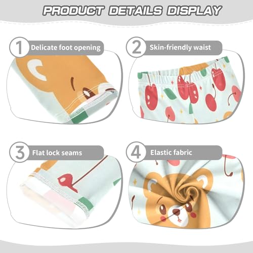 Bolaz Toddler Girls Leggings Printed Yoga Pants Leggings Cherry Bear for Kids3