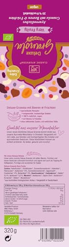 Classic Ayurveda – Bio Deluxe Granola Very Fruity – 320 g – Ayurvedisches Granola mit Beeren & Früchten und 20% Fruchtanteil