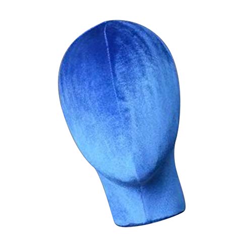 Preisvergleich Produktbild SM SunniMix Schaufensterpuppe Kopfmodell Puppe Perücke Mütze Schal Display Ständer Halter, Höhe : Ca. 26 cm - Blau