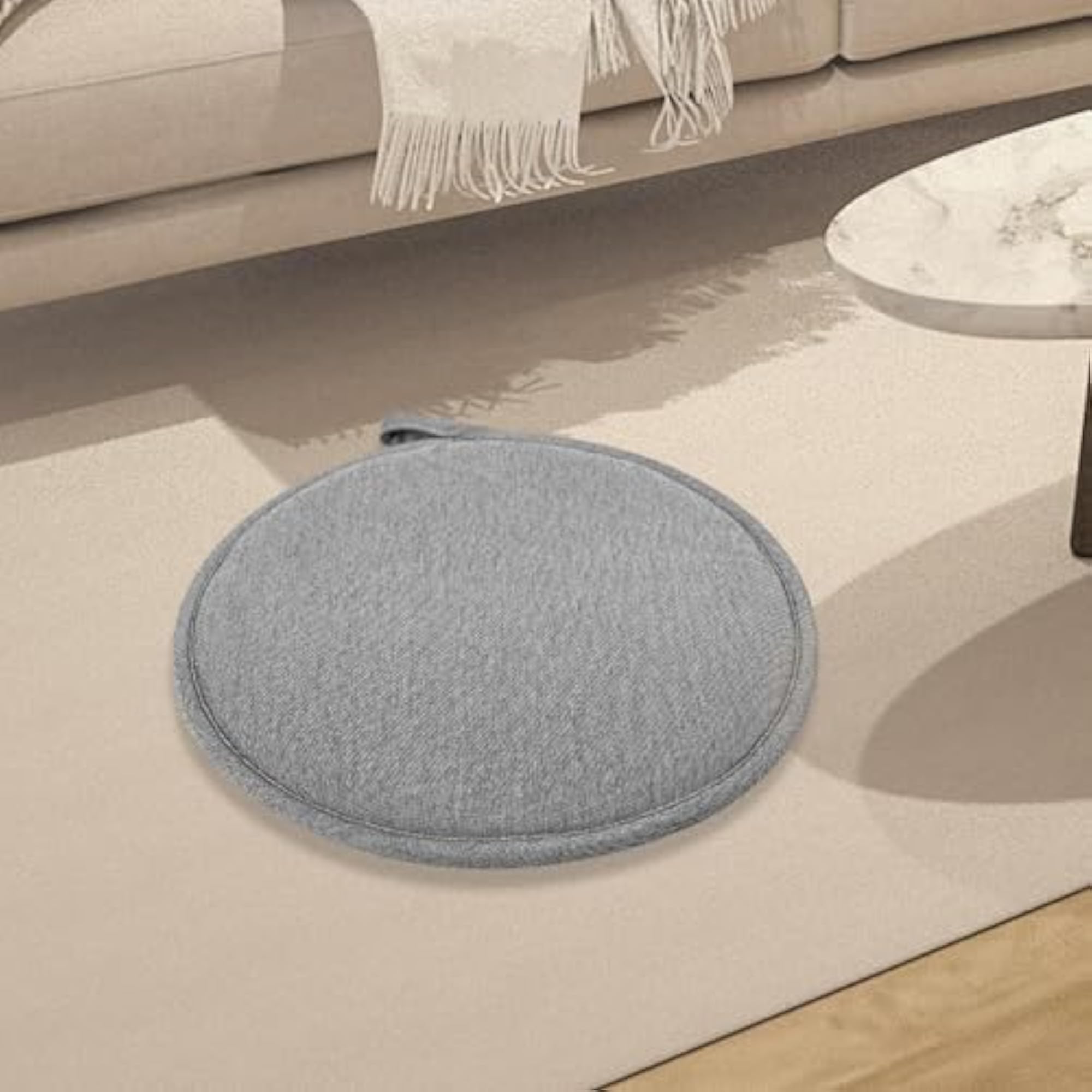 Round Multifunction Chair Cushion Pad, Light Gray