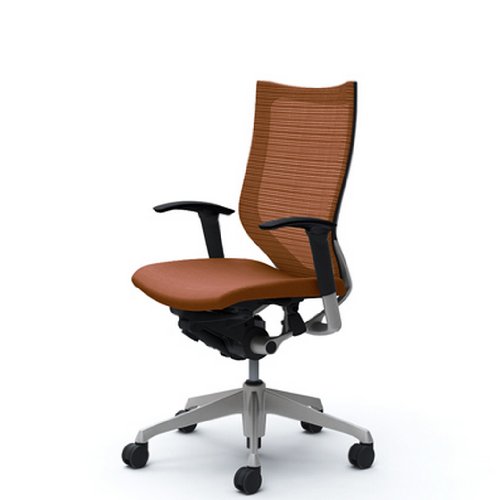 バロン (Baron) チェア 【ハイバック】 シルバ-フレーム 可動肘 座クッション ブラウン CP85DR FEF8