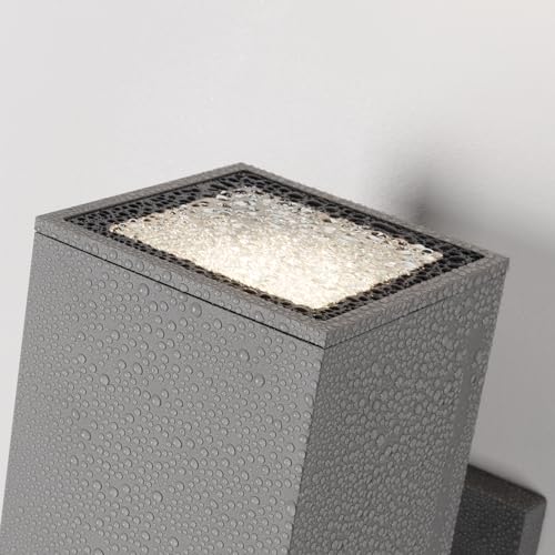Image of mirrea 12 inch Modern Outdoor Porch Light in 2 Lights, Matte Gray, 2 Pack