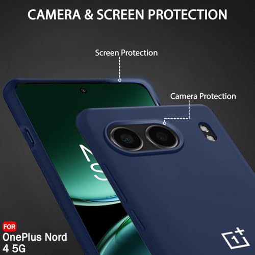 Image of MOBILOVE Back Cover Case for OnePlus Nord 4 5G | Pure Liquid Soft Matte Silicone Case with Logo and Comes with Camera and Screen Protection Back Cover for OnePlus Nord 4 5G (Blue)