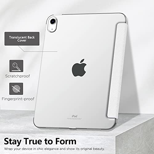 Image of MoKo for iPad (A16) 11th Generation Case 11 Inch 2025, iPad 10th Generation Case 10.9 Inch 2022, Slim Stand Hard PC Translucent Back Shell Smart Cover, Support Touch ID, Auto Wake /Sleep, White