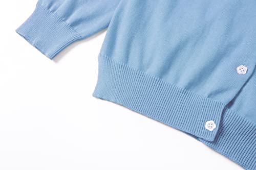 Image of Girls' Cardigan Sweater [Cute Petal Buttons] Cotton Long Sleeve Crewneck Uniform Sweater for 5-14 Years Girls