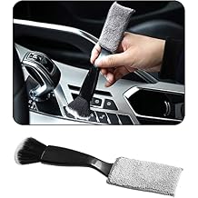 Double Head Brush for Car Clean 1Pack,Car Brushes for Detailing Interior,Car Detailing Brushes Exterior,Soft Car Detailing BrushBlack-Double Head,1Pack