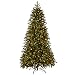 National Tree 7.5 Foot "Feel-Real" Jersey Fraser Slim Tree with 800 Clear Lights, Hinged (PEJF1-304-75)